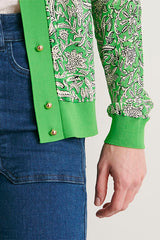 GREEN PRINTED CARDIGAN