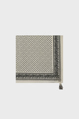FATIHA TASSELS PRINTED SILKSQUARE SCARF