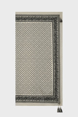 FATIHA TASSELS PRINTED SILKSQUARE SCARF