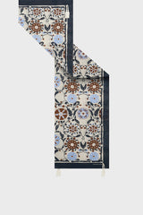 DAHLIA TASSELS SILK SQUARE SCARF