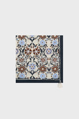 DAHLIA TASSELS SILK SQUARE SCARF