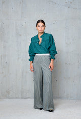 DOUNIA GREEN EMBROIDERED LOGO TUNIC