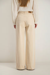 RIMA ECRU TOPSTITCH TROUSERS