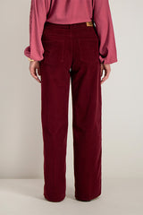 INDIRA BURGUNDY CORDUROY TROUSERS