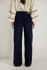 INDIRA NIGHT BLUE CORDUROY TROUSERS