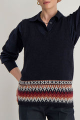 VIANY SLEEVELESS JACQUARD SWEATER