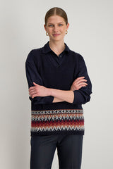 VIANY SLEEVELESS JACQUARD SWEATER
