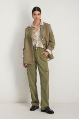 DORIS HOUNDSTOOTH HOLLOW PLEATED JACKET