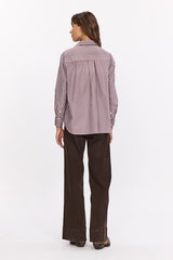 ZOÉ BURGUNDY BEADED SHIRT
