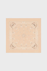 DAYANA NUDE PRINTED COTTON SQUARE SCARF