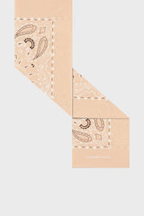 DAYANA NUDE PRINTED COTTON SQUARE SCARF