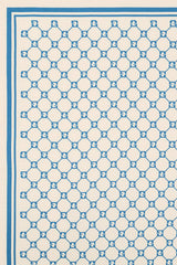 DANAE BLUE MONOGRAMMED SILK SQUARE SCARF