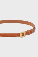 LE LAUREN CAMEL SIGNATURE LEATHER BELT