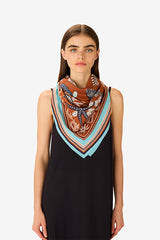 NEPTUNE GOLDEN BROWN 100 SQUARE SCARF