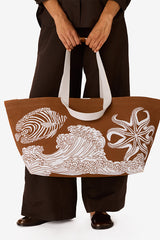 POSEIDON BROWN CABAS CARRIER BAG