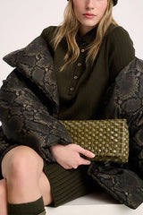 INSIDIA GREEN C WOVEN LEATHER BAG