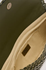 INSIDIA GREEN C WOVEN LEATHER BAG