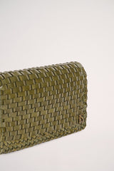 INSIDIA GREEN C WOVEN LEATHER BAG