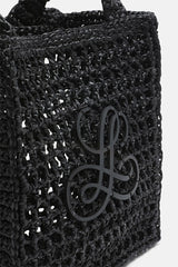 ISOLETTE BLACK RAFFIA MINI BAG
