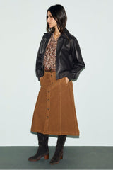TIPHAINE CORDUROY A-LINE SKIRT