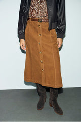 TIPHAINE CORDUROY A-LINE SKIRT