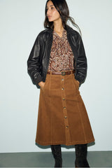 TIPHAINE CORDUROY A-LINE SKIRT
