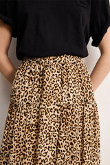 NAYANA LONG BUTTONED LEOPARD SKIRT