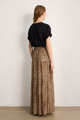 NAYANA LONG BUTTONED LEOPARD SKIRT