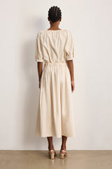 NEYLA PLEATED COTTON MIDI SKIRT