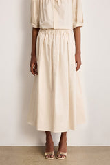 NEYLA PLEATED COTTON MIDI SKIRT