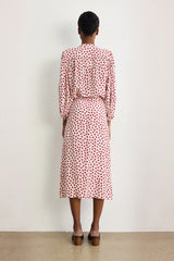 NASSIRA BUTTONS FLORAL MIDI SKIRT