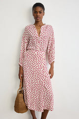 NASSIRA BUTTONS FLORAL MIDI SKIRT