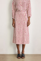 NASSIRA BUTTONS FLORAL MIDI SKIRT