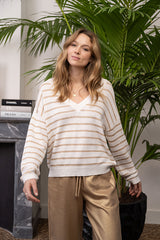 ELLA STRIPED LINEN BLEND SWEATER