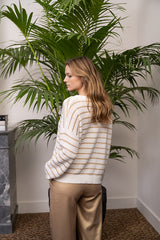 ELLA STRIPED LINEN BLEND SWEATER