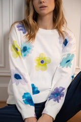 BIANCA FLORAL COTTON SWEATER
