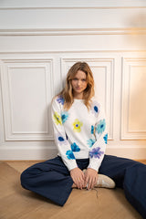 BIANCA FLORAL COTTON SWEATER