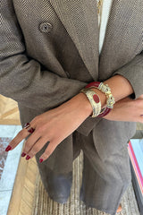 EPICEA PANTHER BURGUNDY LACQUER BANGLE