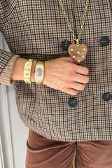 TAMARIS GREY MOTHER-OF-PEARL STRIPED BANGLE