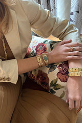 VENUS PEACH CABOCHON BANGLE