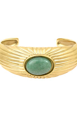ONDINE AVENTURINE RIBBED BANGLE