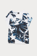 KRISS BLUE FLORAL TIE DYE JERSEY T-SHIRT