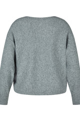 GREY LONG SLEEVE KNIT SWEATER