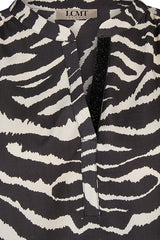 ZEBRA PRINT V NECK LONG SLEEVED SHIRT