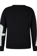 BLACK ABSTRACT 'LOVE' DESIGN SWEATER
