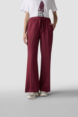 RED WIDE LEG DRAWSTRING TROUSERS