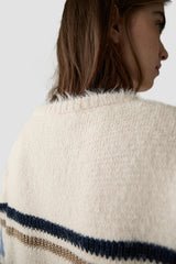 BLUE STRIPED KNIT SWEATER