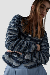 BLUE WHITE STRIPED JACKET