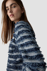 BLUE WHITE STRIPED JACKET