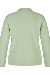 LIGHT GREEN HIGH NECK KNIT SWEATER